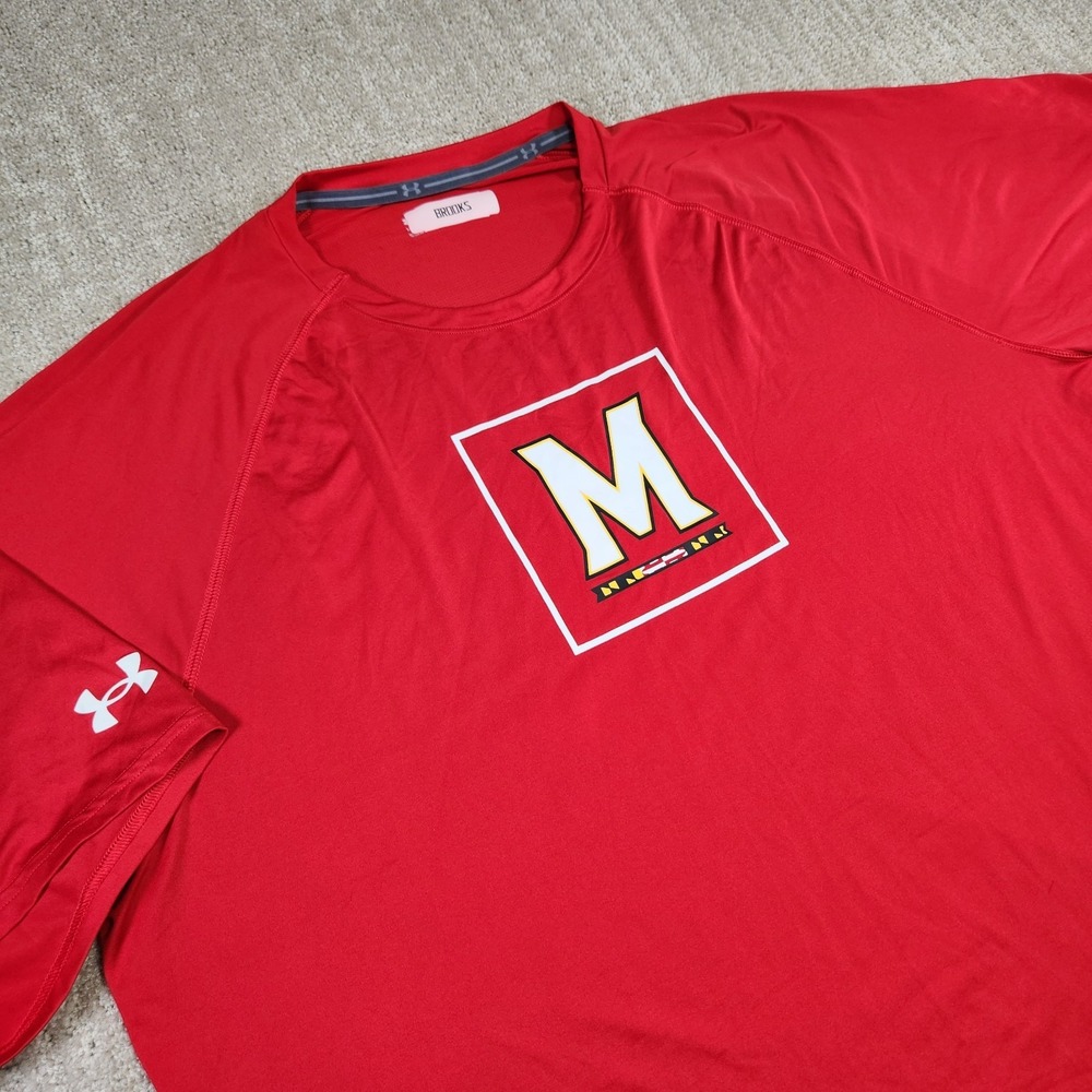 Maryland Terrapins‎ Shirt Men 2XLT Player Issue Brooks Under Armour Performance